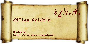 Éles Arián névjegykártya